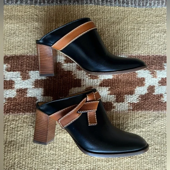 Women's Black and Brown Loewe Mule Clogs - Picture 7 of 8